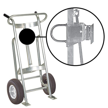 Valley Craft 2-Wheel Drum Hand Truck - Aluminum, (2) Pneumatic Wheels, 1000 lb. Capacity, Chime Hook for Fiber Drums